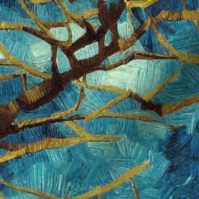 Van Gogh Tree Branches in blue