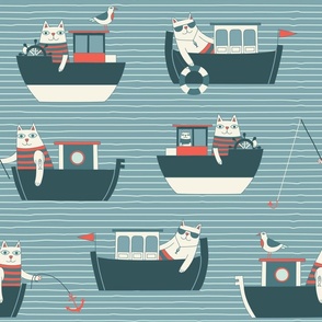 (L) Cat boat trip teal