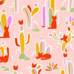 Medium - Cats and Cactus Adventures 1. Pink