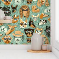 Dogs on vacation with fancy sunglasses - large scale 