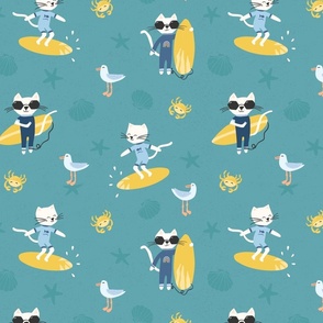 Summer Surfin' Cats