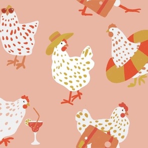 Pink Hen Art Chicken Wallpaper Cute Stock Illustration 703555129 |  Shutterstock