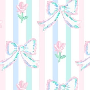 Acrylic flowers bows & stripes