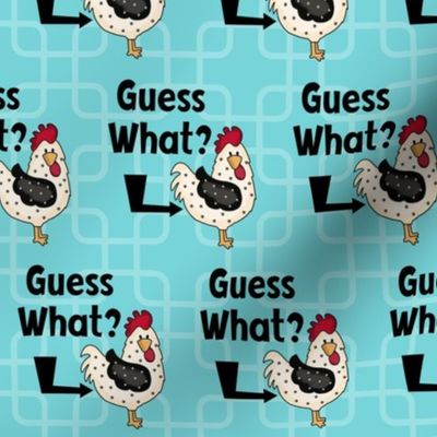 Bigger Scale Guess What? Chicken Butt! Funny Sarcastic Hens on Pool Blue