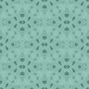 Cohesion 03-01: Retro Distressed or Weathered Cairo Seamless Pattern (Leaves, Teal, Green, Blue Green, Turquoise, Aqua)