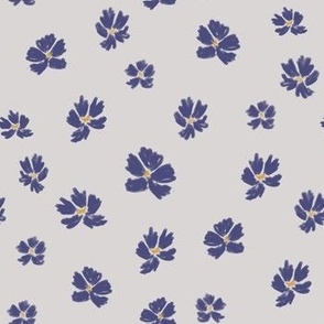 muted navy asters on gray