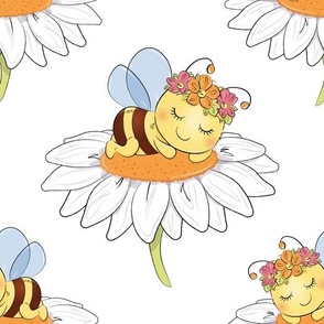 Bumble Bee Sunflower Floral Baby Girl Nursery 