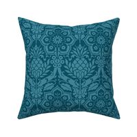 Day's Damask, peacock blue