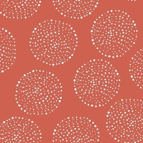 splash circle dots random on caribbean coral red orange MEDIUM