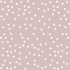 white scattered dots on rose gray