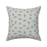 Purple hand drawn daisy flowers on smoke grey. ditsy floral for wallpaper and kids apparel.