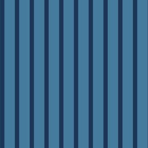 Blue and navy blue tonal vertical summer stripes 
