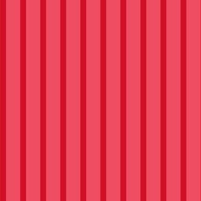 Bright red and coral pink vertical summer stripes 