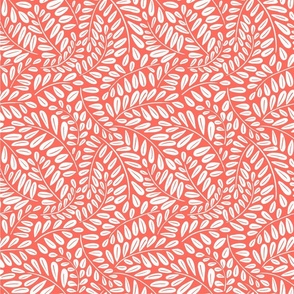 Spring Leaf Swirl Pattern - Coral 