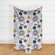 Jodi, Floral, Teal, Yellow, Grey, Gray, Black, Purple, Flowers, Kitchen, Home Decor, Pillows, JG Anchor Designs, #floral #flowers #modern