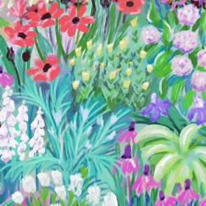 summer flowerbed wallpaper scale