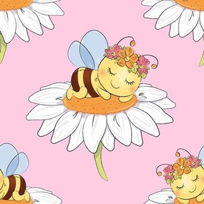 Bumble Bee Floral Pink Baby Girl Nursery 