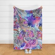 Mythical fable fantasy bright floral large scale for home decor