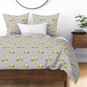 Honey Bumble Bee Gray Floral Baby Girl Nursery 