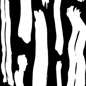 HAND-DRAWN JUMBO CROOKED LINES - WHITE ON BLACK