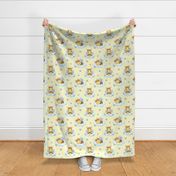 Bumble Bee Floral Cloud Baby Girl Nursery Yellow