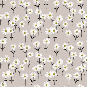 Daisy Flower - Taupe/Grey (medium scale)