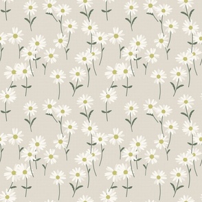Daisy Flower - Light Grey (medium scale)