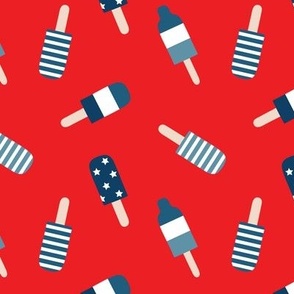 4th of July popsicles on red