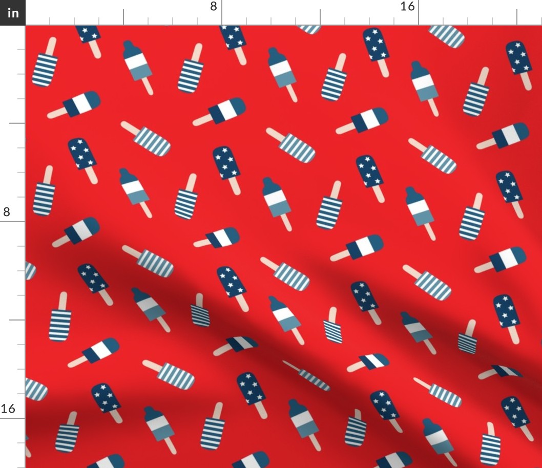 4th of July popsicles on red