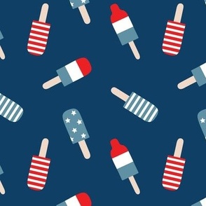 4th of July popsicles on navy