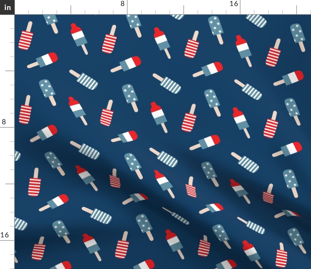 4th of July popsicles on navy