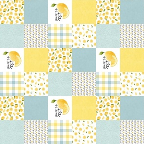 3 inch Lemon//You're the Zest - Wholecloth Cheater Quilt - Rotated