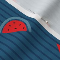 summer watermelon on blue