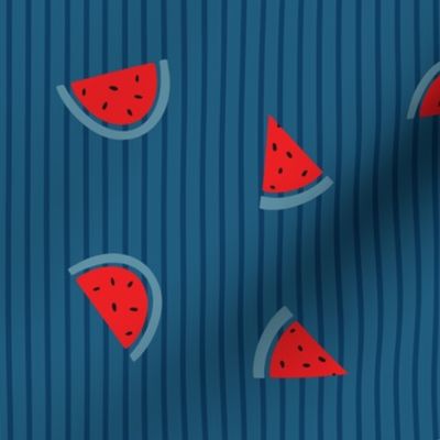 summer watermelon on blue