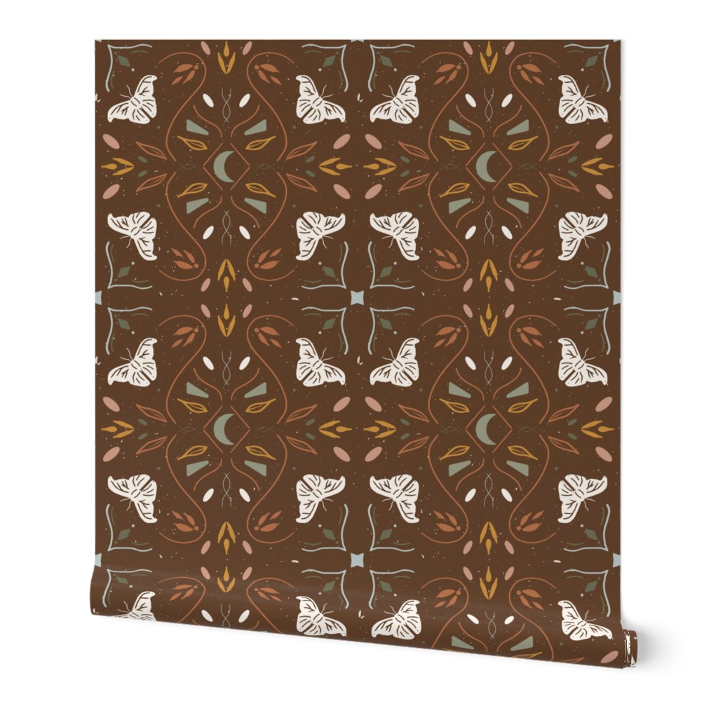 butterfly tiles brown goldenrod