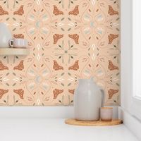 butterfly tiles peach