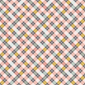 plaid blush pink spring garden 12 inch