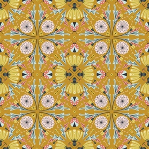 dandelion kaleidoscope mustard 9inch