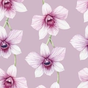 Pink Watercolor Orchids, MEDIUM