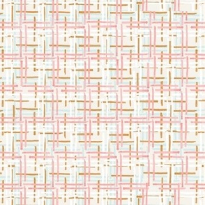 Ditsy Gingham (pink/tan) MED 