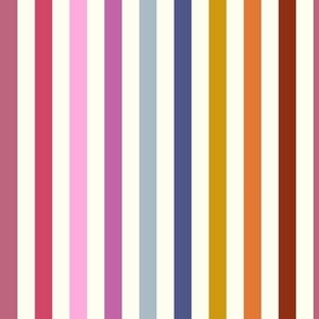 Rainbow stripe - colorful stripes in pink_ purple_ blue_ yellow_ orange_ brown - small