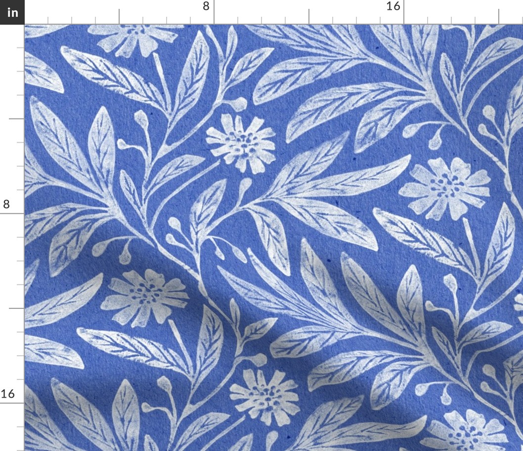 daisy stamp_cobalt linen_large_24 inches