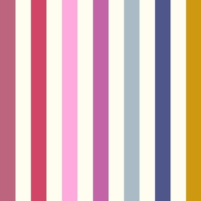 Rainbow stripe - colorful stripes in pink_ purple_ blue_ yellow_ orange_ brown - large