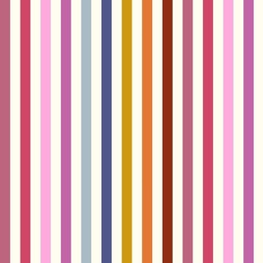 Rainbow stripe - colorful stripes in pink_ purple_ blue_ yellow_ orange_ brown - medium