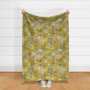 whimsical cactus landscape yellow - M