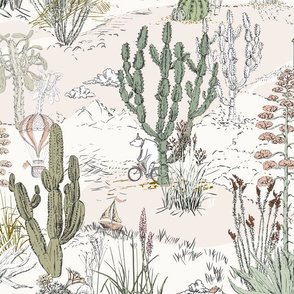 whimsical cactus landscape airy - M