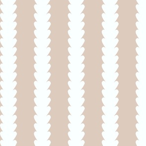 Mini | Contemporary Geometric Vertical Stripes: Modern Elegant White Botanical Floral Stripe Pattern on Blush Nude Beige Cream Background for Garden Upholstery, Home Office Wallpaper, and Timeless Bathroom Home Décor with Neutral Color Palette