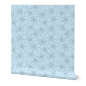 Spiderwebs dark grey on light blue - large scale