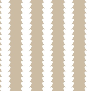 Mini | Contemporary Geometric Vertical Stripes: Modern Elegant White Botanical Floral Stripe Pattern on Sand Nude Beige Background for Garden Upholstery, Home Office Wallpaper, and Timeless Bathroom Home Décor with Neutral Color Palette