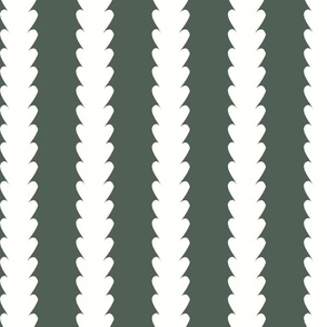 Mini | Contemporary Geometric Vertical Stripes: Modern Elegant White Botanical Floral Stripe Pattern on Dark Green Background for Garden Upholstery, Home Office Wallpaper, and Timeless Bathroom Home Décor with Neutral Color Palette